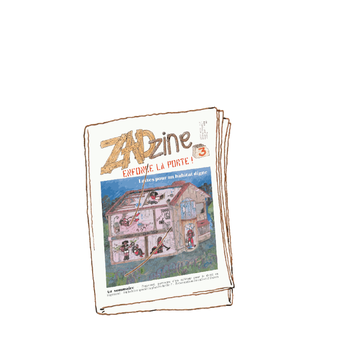 animation dessinée de la revue qui se déplie comme un journal, et les pages qui se tournent montrant des planches de BD et des collages de photo.